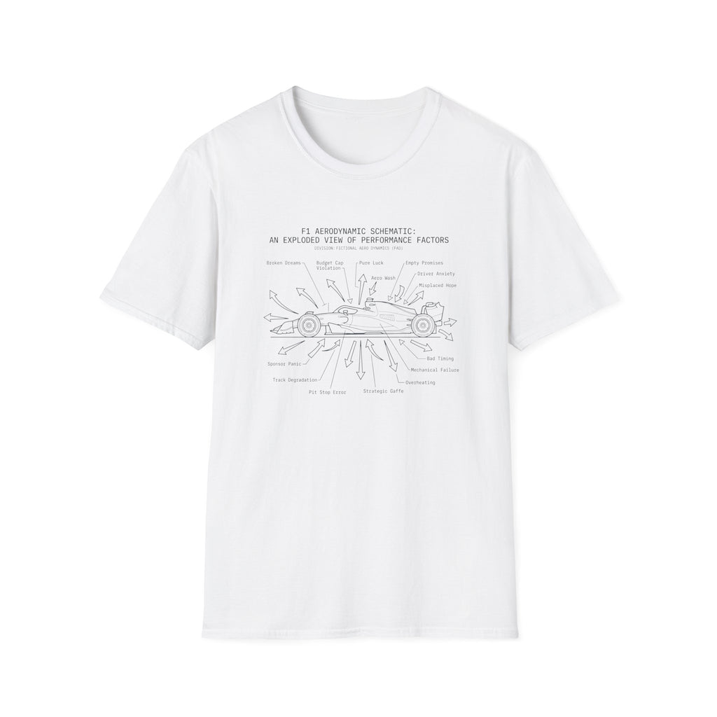 F1 Aerodynamic Schematic T-Shirt