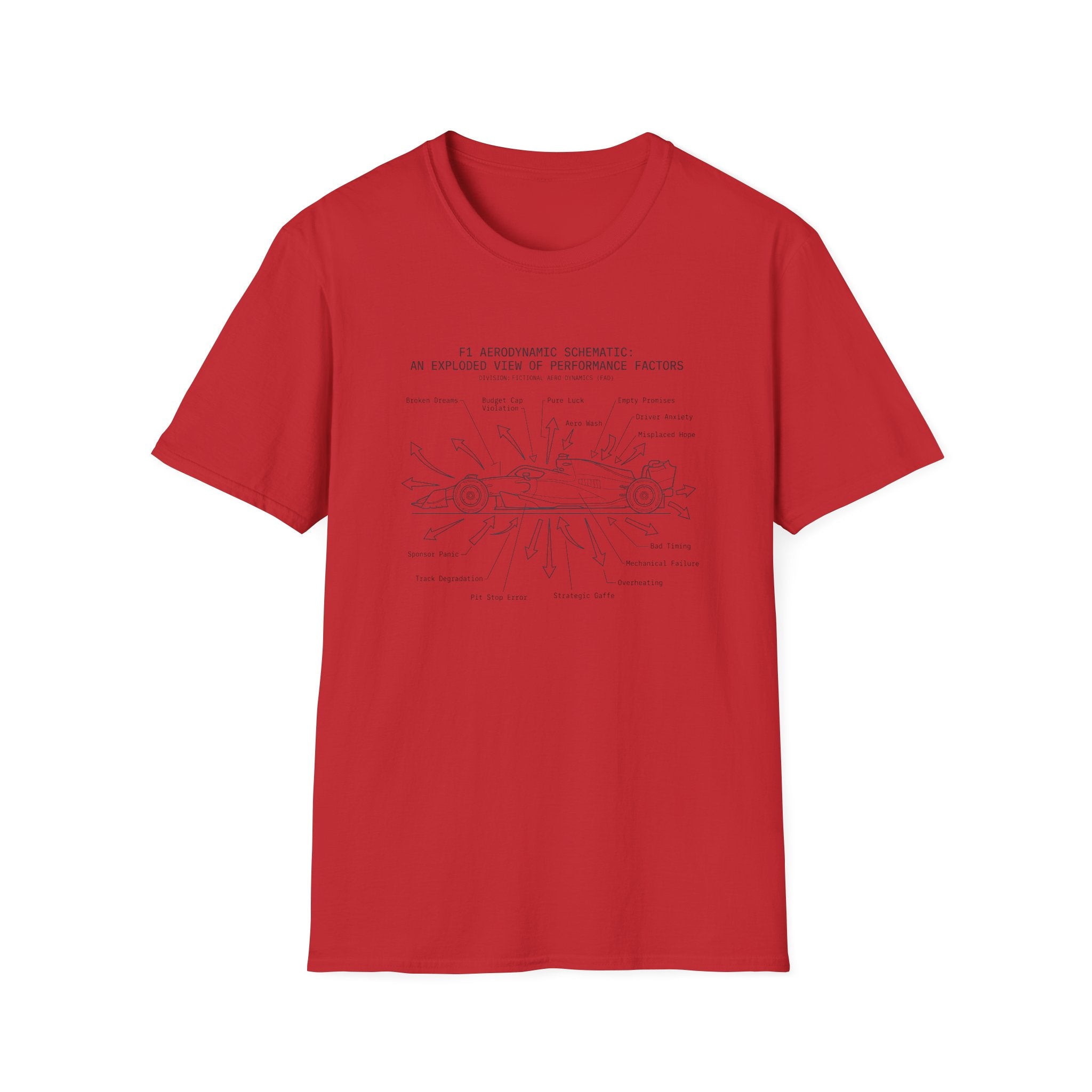 F1 Aerodynamic Schematic T-Shirt