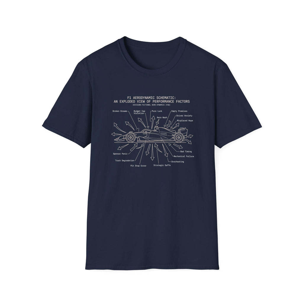 F1 Aerodynamic Schematic T-Shirt