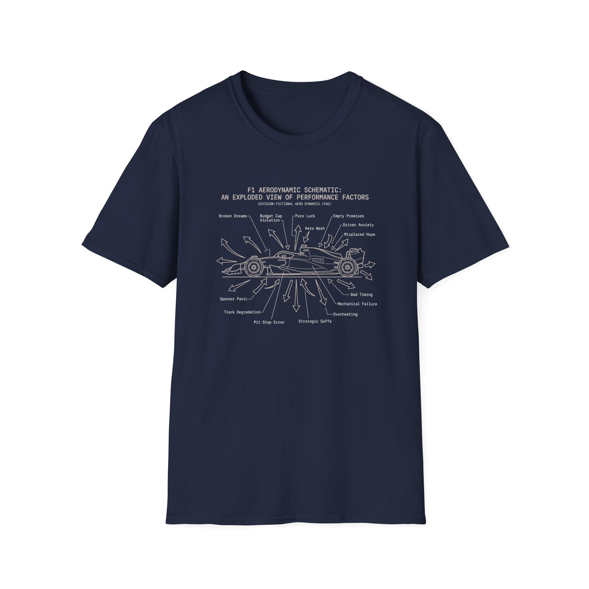 F1 Aerodynamic Schematic T-Shirt