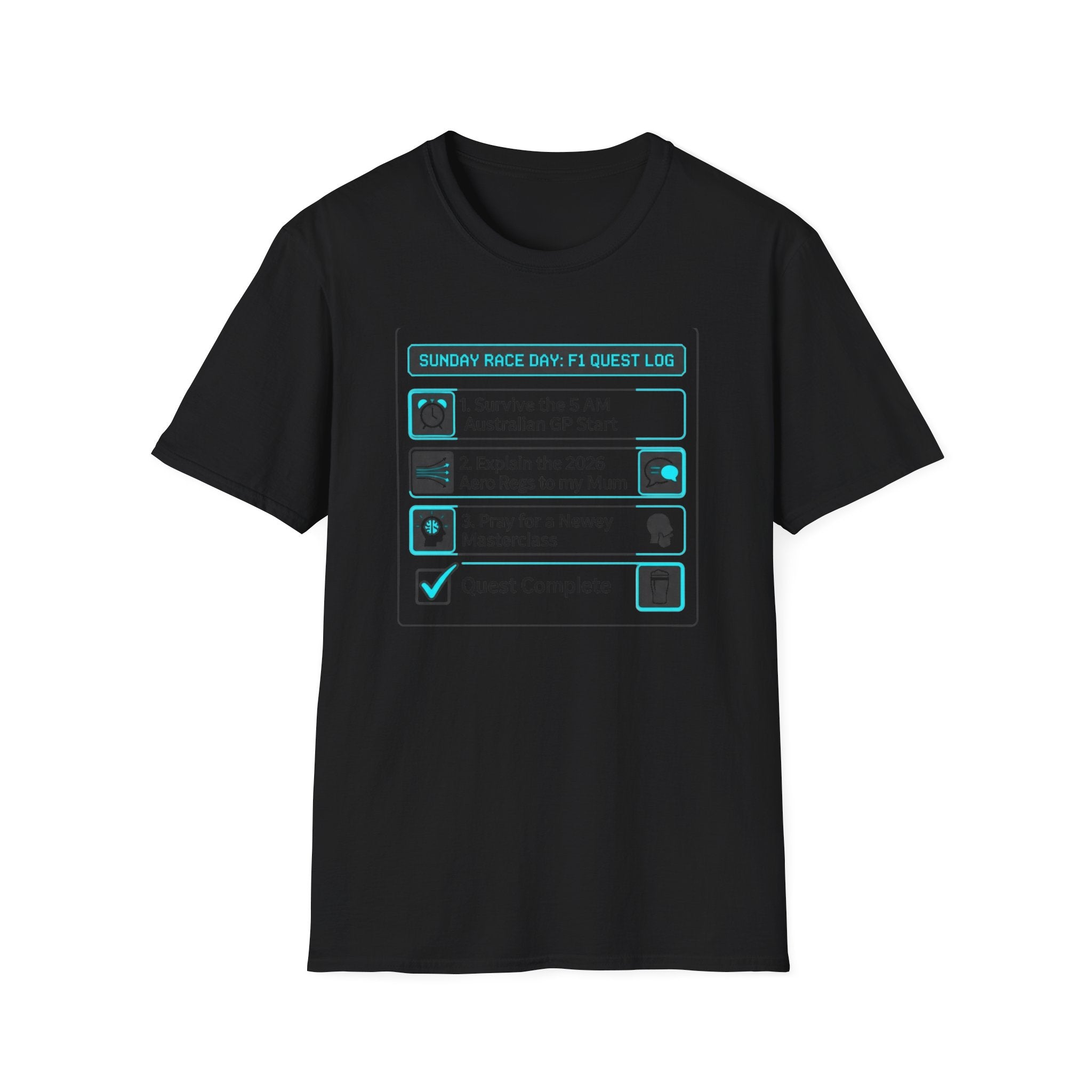 Sunday Race Day:  F1 Quest Log T Shirt