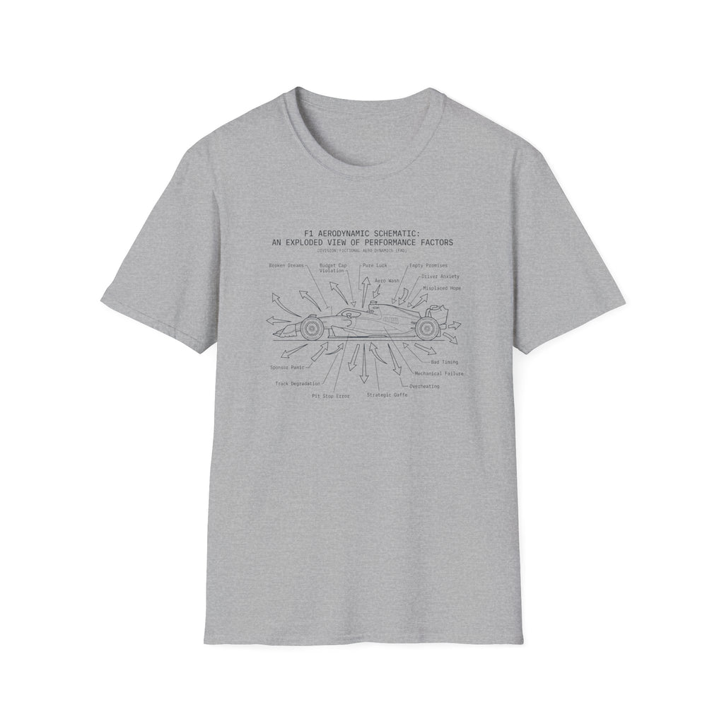 F1 Aerodynamic Schematic T-Shirt