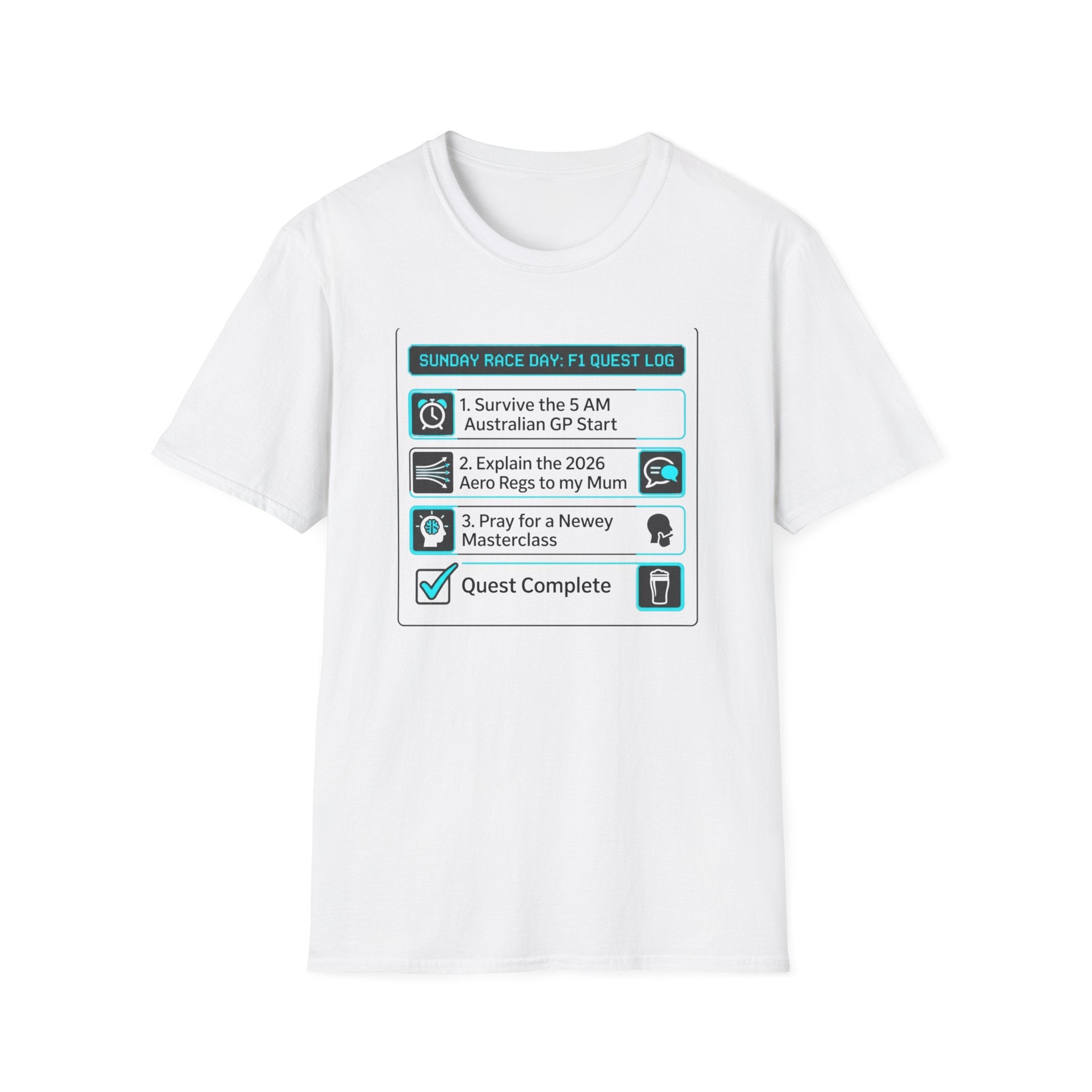 Sunday Race Day:  F1 Quest Log T Shirt