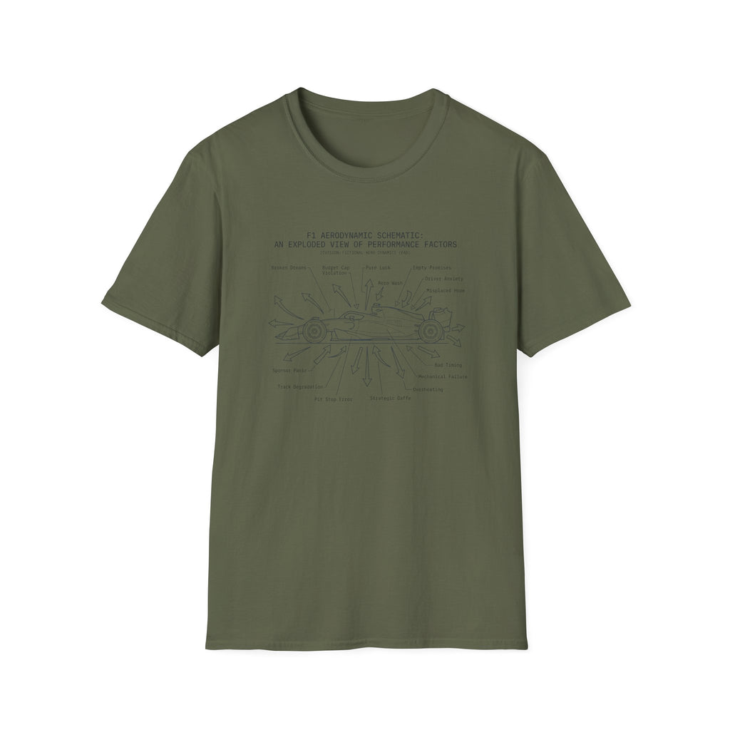 F1 Aerodynamic Schematic T-Shirt