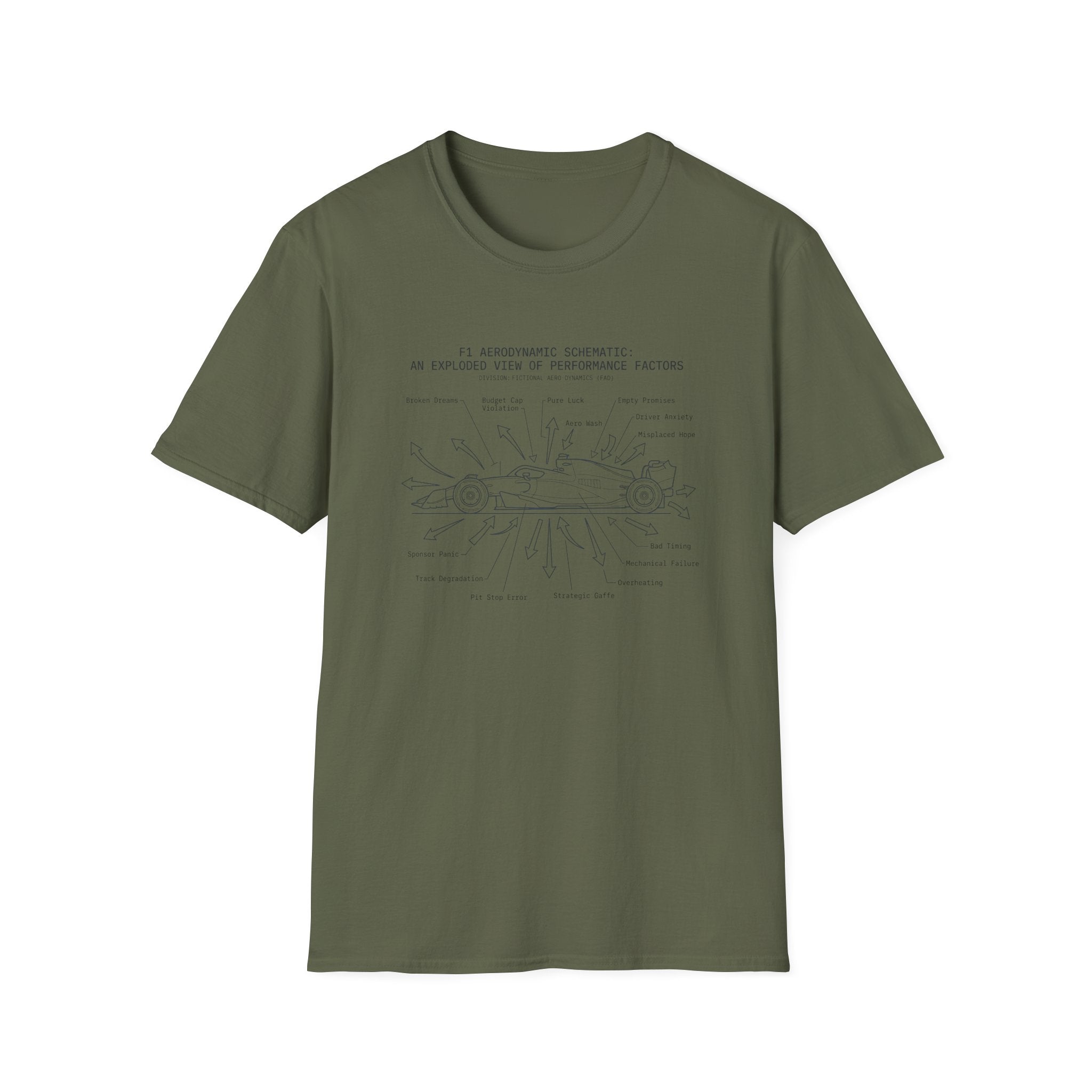 F1 Aerodynamic Schematic T-Shirt
