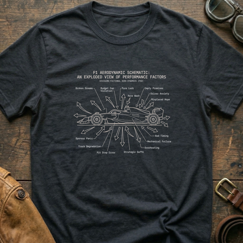 F1 Aerodynamic Schematic T-Shirt