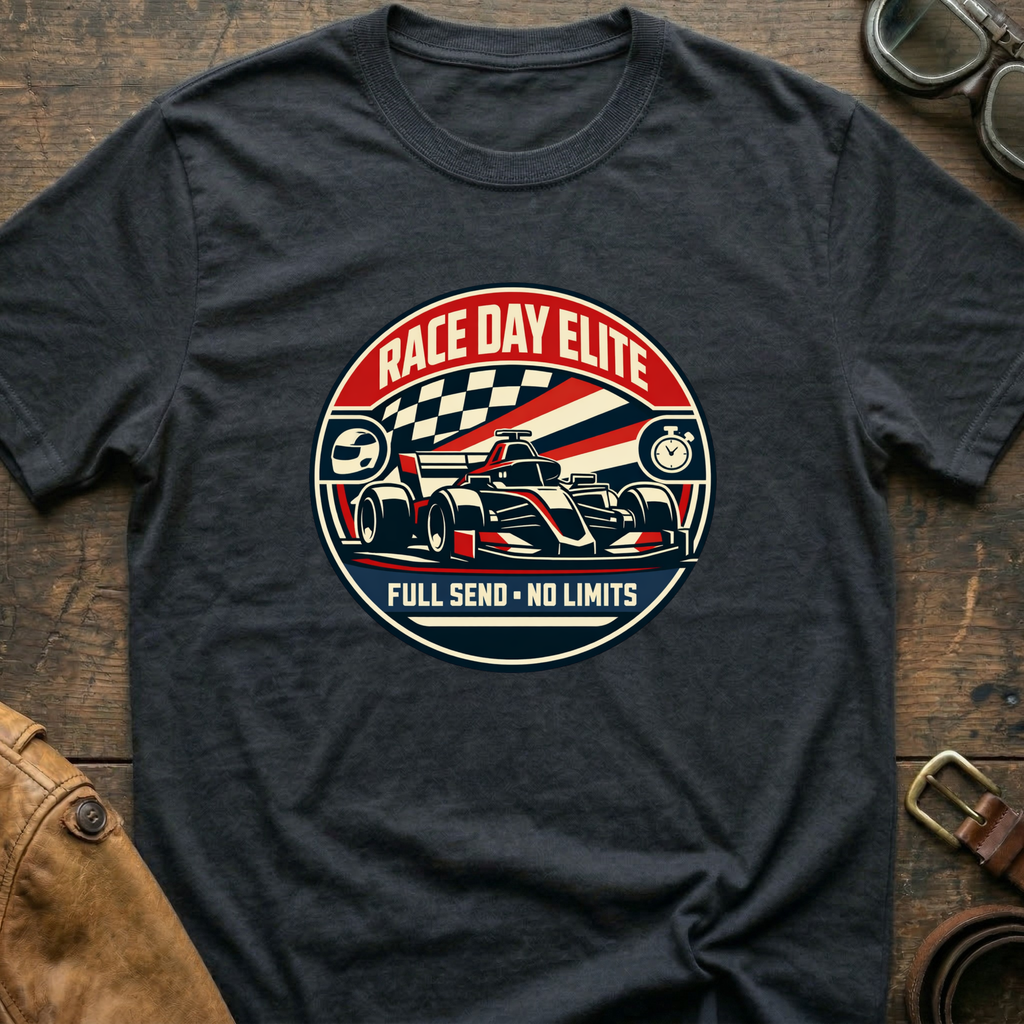 Race Day Elite T-Shirt — 'Full Send • No Limits' Vintage Racing Tee