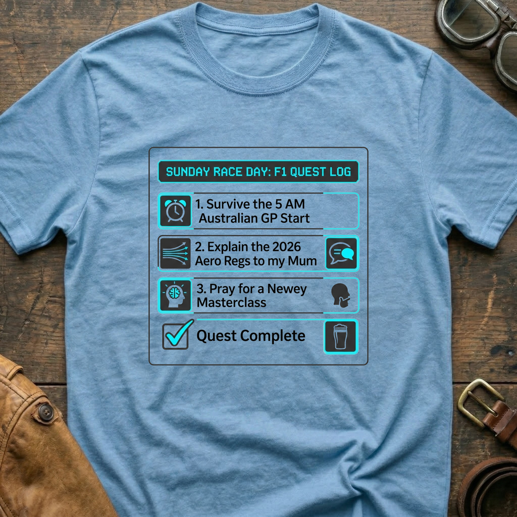 Sunday Race Day:  F1 Quest Log T Shirt