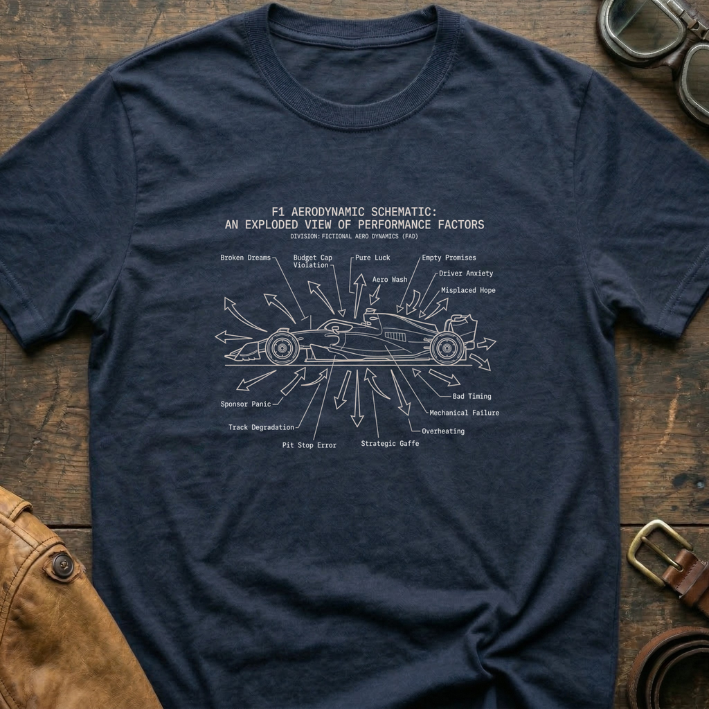 F1 Aerodynamic Schematic T-Shirt