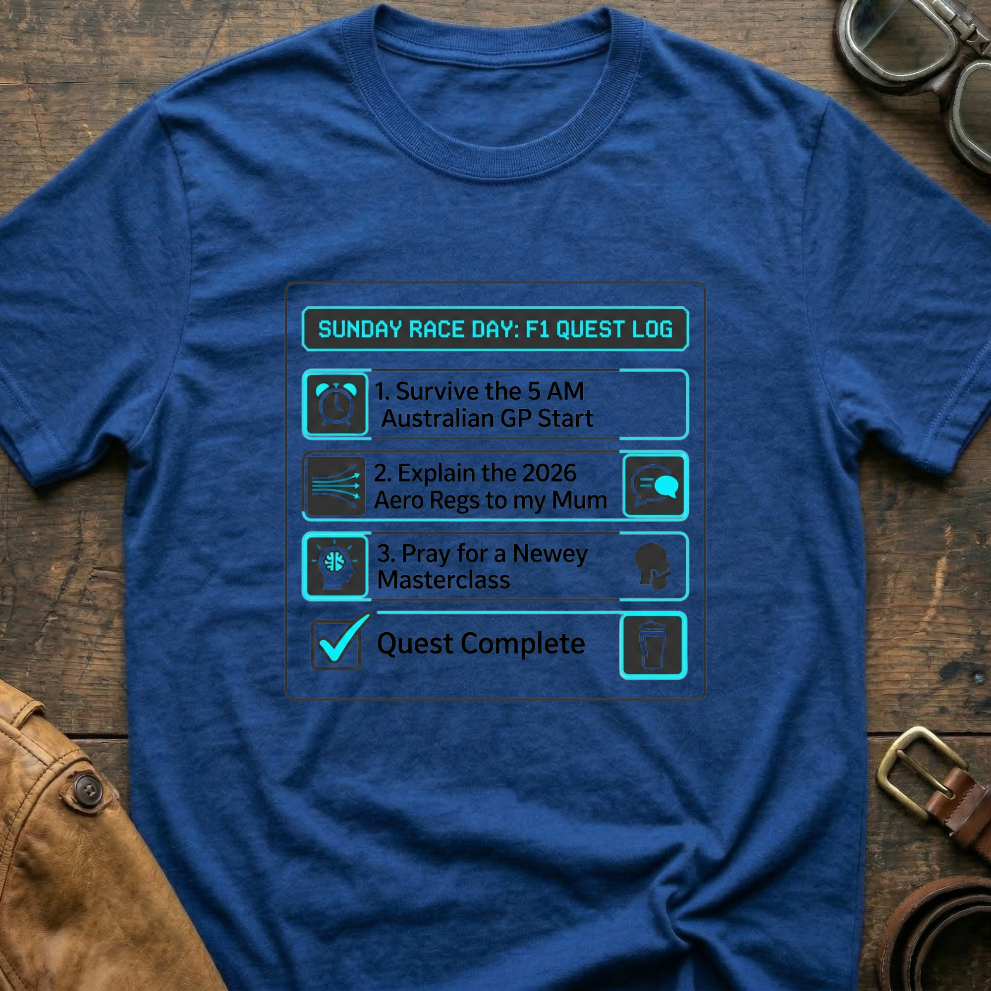 Sunday Race Day:  F1 Quest Log T Shirt