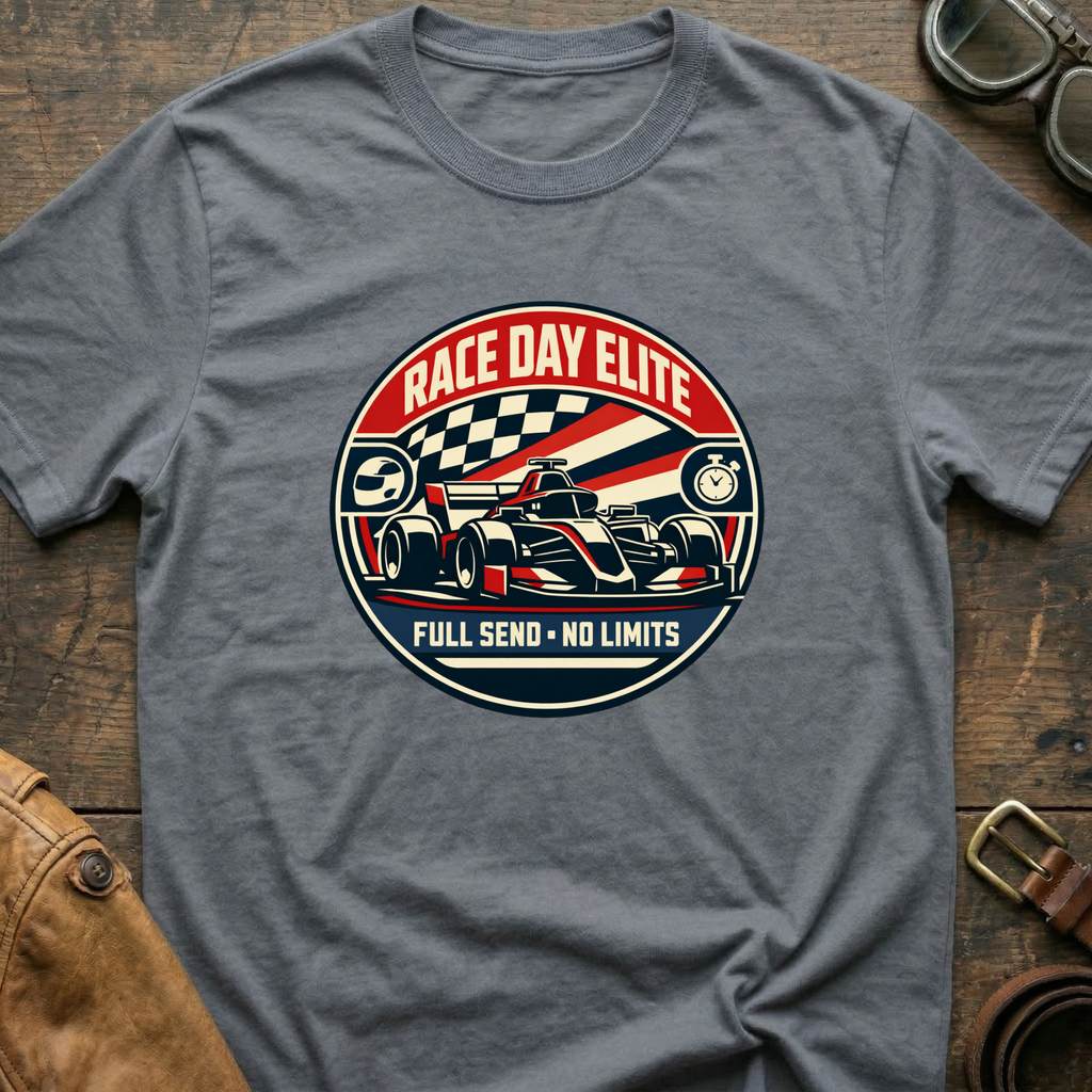 Race Day Elite T-Shirt — 'Full Send • No Limits' Vintage Racing Tee