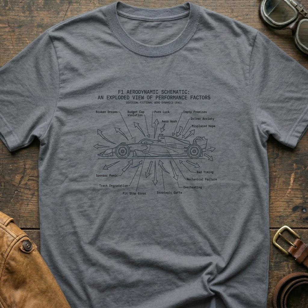 F1 Aerodynamic Schematic T-Shirt