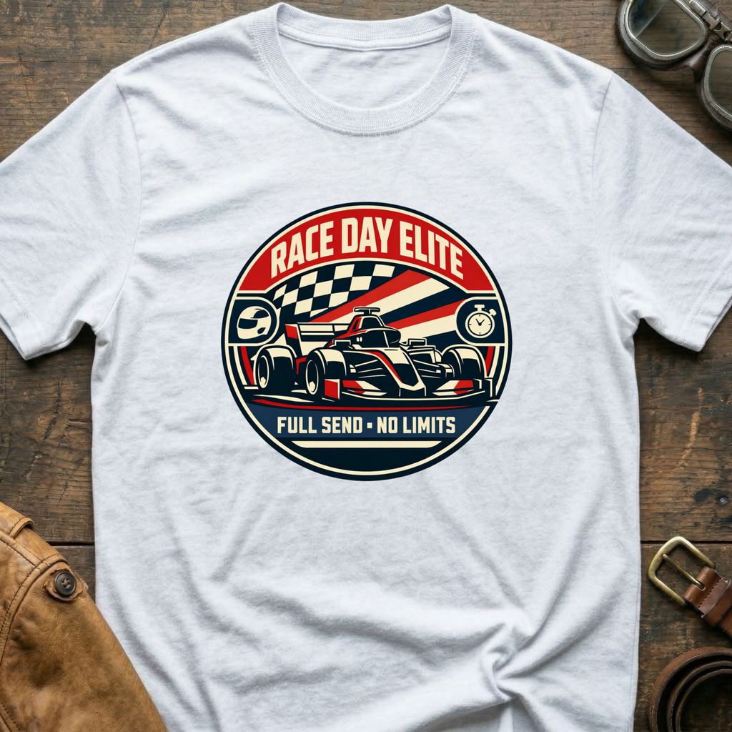 Race Day Elite T-Shirt — 'Full Send • No Limits' Vintage Racing Tee
